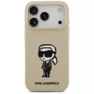 Karl Lagerfeld Silicone Karl Sketch & Logo iPhone 17 Pro MagSafe kompatibilis hátlap tok, barna