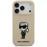   Karl Lagerfeld Silicone Karl Sketch & Logo iPhone 17 Pro MagSafe kompatibilis hátlap tok, barna