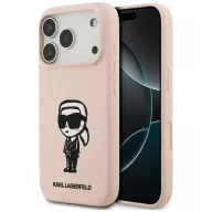   Karl Lagerfeld Silicone Karl Sketch & Logo iPhone 17 Pro MagSafe kompatibilis hátlap tok, rózsaszín