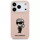 Karl Lagerfeld Silicone Karl Sketch & Logo iPhone 17 Pro MagSafe kompatibilis hátlap tok, rózsaszín