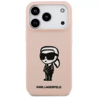   Karl Lagerfeld Silicone Karl Sketch & Logo iPhone 17 Pro MagSafe kompatibilis hátlap tok, rózsaszín