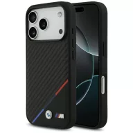   BMW M Carbon Tricolor Line Apple iPhone 17 Pro MagSafe hátlap tok, fekete