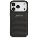 AMG Leather Debossed Lines Logo Apple iPhone 17 Pro Max hátlap tok, fekete