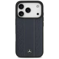   Mercedes Leather Laurel Leaves Stripes Apple iPhone 17 Pro Max MagSafe hátlap tok, kék