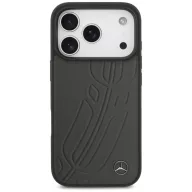   Mercedes Leather Large Laurel Leave Apple iPhone 17 Pro MagSafe hátlap tok, antracit szürke