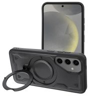   Frost Armor Samsung Galaxy S25 FE starabíró tok kitámasztóható gyűrűvel, fekete
