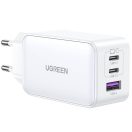 Ugreen Nexode CD244 2xUSB-C-USB-A hálózati töltő, GaN, 65W, fehér