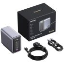 Ugreen Nexode CD333 4xUSB-C-USB-A hálózati töltő, USB-C kábellel, GaN, 300W + 240W, szürke