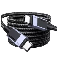   Ugreen L512 USB-C-USB-C töltő- és adatkábel, fonott, 5A, 100W, 3m, szürke