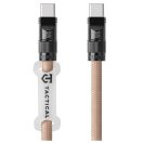 Tactical Wire Snake 2in1 USB-C-USB-C töltő-és adatkábel / univerzális vállpánt, 1,2m, barna