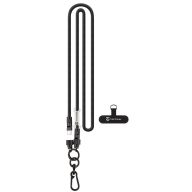   Tactical Wire Snake 2in1 USB-C-USB-C töltő-és adatkábel / univerzális vállpánt, 1,2m, fekete