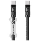 Tactical Wire Snake 2in1 USB-C-USB-C töltő-és adatkábel / univerzális vállpánt, 1,2m, fekete