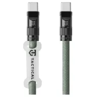   Tactical Wire Snake 2in1 USB-C-USB-C töltő-és adatkábel / univerzális vállpánt, 1,2m, zöld