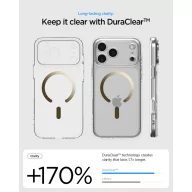   Spigen Ultra Hybrid MagFit Apple iPhone 17 Pro Max tok, MagSafe, Clear Gold, átlátszó-arany