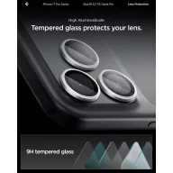   Spigen Glas.tR EZ Fit Optik Pro Apple iPhone 17 Pro / 17 Pro Max / 16 Pro / 16 Pro Max / 15 Pro / 15 Pro Max / 14 Pro / 14 Pro Max, Tempered kameralencse-védő fólia felhelyező kerettel, ezüst (2db)