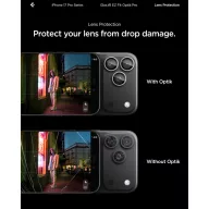   Spigen Glas.tR EZ Fit Optik Pro Apple iPhone 17 Pro / 17 Pro Max / 16 Pro / 16 Pro Max / 15 Pro / 15 Pro Max / 14 Pro / 14 Pro Max, Tempered kameralencse-védő fólia felhelyező kerettel, ezüst (2db)