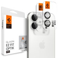   Spigen Glas.tR EZ Fit Optik Pro Apple iPhone 17 / 16 Plus / 16, Tempered kameralencse-védő fólia felhelyező kerettel, ezüst (2db)