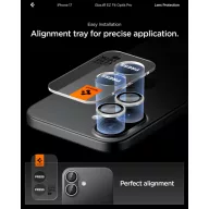   Spigen Glas.tR EZ Fit Optik Pro Apple iPhone 17 / 16 Plus / 16, Tempered kameralencse-védő fólia felhelyező kerettel, ezüst (2db)