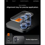   Spigen Glas.tR EZ Fit Optik Pro Apple iPhone 17 / 16 Plus / 16, Tempered kameralencse-védő fólia felhelyező kerettel, kék (2db)