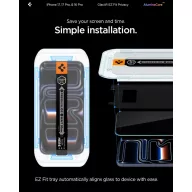   Spigen Glas.tR EZ Fit Privacy Apple iPhone 17 Pro Max / 16 Pro Max tempered kijelzővédő fólia felhelyező kerettel