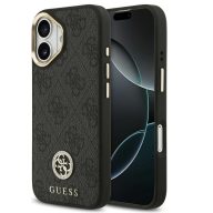   Guess 4G Strass Logo Apple iPhone 17 MagSafe tok kameravédő peremmel, fekete-arany