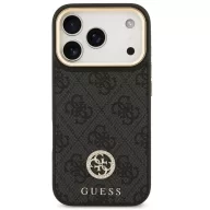   Guess 4G Strass Logo Apple iPhone 17 Pro MagSafe tok kameravédő peremmel, fekete-arany