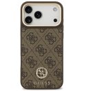 Guess 4G Strass Logo Apple iPhone 17 Pro Max MagSafe tok kameravédő peremmel, barna-arany