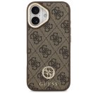 Guess 4G Strass Logo Apple iPhone 17 MagSafe tok kameravédő peremmel, barna-arany
