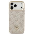 Guess 4G Strass Logo Apple iPhone 17 Pro MagSafe tok kameravédő peremmel, rózsaszín-arany