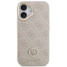 Guess 4G Strass Logo Apple iPhone 17 MagSafe tok kameravédő peremmel, rózsaszín-arany