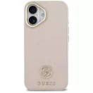 Guess 4G Grained Strass Logo Apple iPhone 17 MagSafe tok kameravédő peremmel, rózsaszín-arany