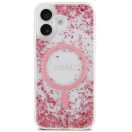 Guess Resin Bottom Glitter Apple iPhone 17 MagSafe tok, csillámos, átlátszó-rózsaszín