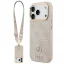 Guess 4G Strass Logo & Big Strap Metal Buttons Apple iPhone 17 Pro Max MagSafe tok csukló / nyakpánttal, rózsaszín