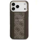 Guess 4G Stripe Apple iPhone 17 Pro MagSafe tok kameravédő kerettel, barna-arany