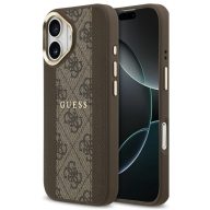   Guess 4G Stripe Apple iPhone 17 MagSafe tok kameravédő kerettel, barna-arany