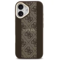   Guess 4G Stripe Apple iPhone 17 MagSafe tok kameravédő kerettel, barna-arany