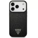 Guess Glitter Triangle Logo Apple iPhone 17 Pro MagSafe tok, csillámos, fekete