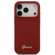   Guess Silicone Script Metal Logo Apple iPhone 17 Pro MagSafe tok, magenta