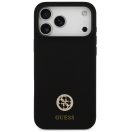 Guess Silicone Logo Strass 4G Apple iPhone 17 Pro Max MagSafe hátlap tok, fekete