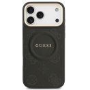 Guess Peony Hot Stamp Apple iPhone 17 Pro MagSafe tok kameravédő peremmel, fekete-arany
