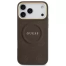 Guess Peony Hot Stamp Apple iPhone 17 Pro MagSafe tok kameravédő peremmel, barna-arany