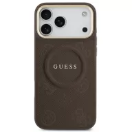   Guess Peony Hot Stamp Apple iPhone 17 Pro MagSafe tok kameravédő peremmel, barna-arany