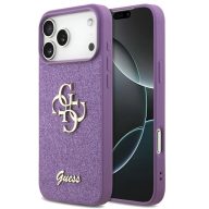   Guess Fixed Glitter Big 4G Apple iPhone 17 Pro hátlap tok, csillámos, lila