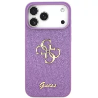   Guess Fixed Glitter Big 4G Apple iPhone 17 Pro hátlap tok, csillámos, lila