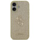 Guess Fixed Glitter Big 4G Apple iPhone 17 hátlap tok, csillámos, arany