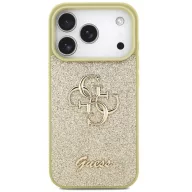   Guess Fixed Glitter Big 4G Apple iPhone 17 Pro hátlap tok, csillámos, arany