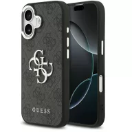   Guess 4G Big 4G Classic Logo Apple iPhone 17 hátlap tok, fekete-ezüst