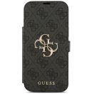 Guess Book 4G Metal Logo Apple iPhone 17 Pro Max oldalra nyíló tok kártyatartóval, fekete