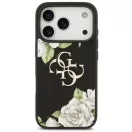 Guess Grained Roses & Big 4G Logo Apple iPhone 17 Pro Max tok, virág minta, fekete