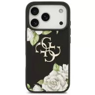   Guess Grained Roses & Big 4G Logo Apple iPhone 17 Pro Max tok, virág minta, fekete